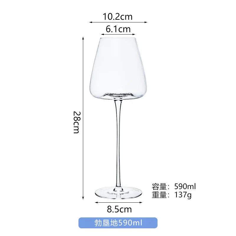 Large European Wine Glasses Burgundy Clear Red Wine Glasses High Value Crystal Glass Grape Champagne Glasses High Capacity