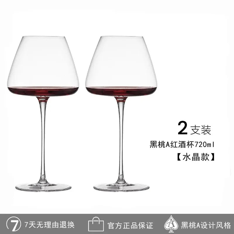 Large European Wine Glasses Burgundy Clear Red Wine Glasses High Value Crystal Glass Grape Champagne Glasses High Capacity