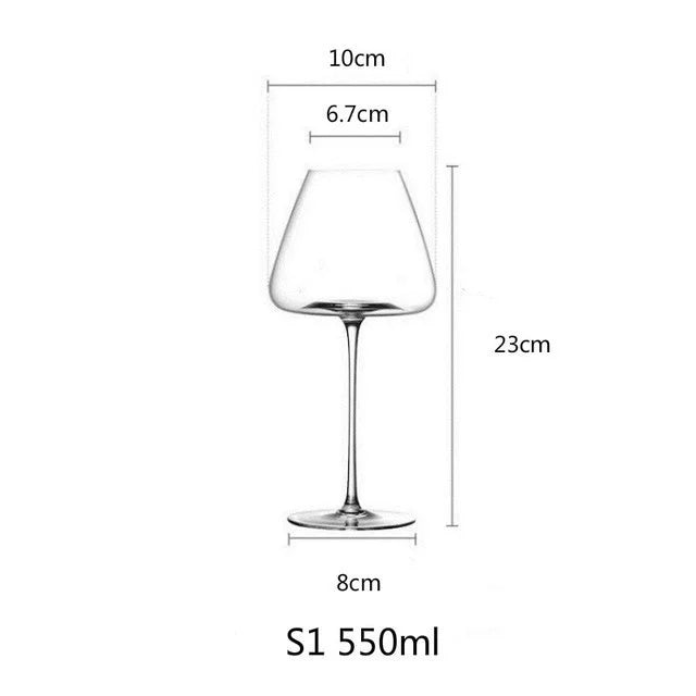Collectible Red Wine Glass Handmade Artwork Clear Crystal Wineglass Cup Champagne Flute Big Belly Small Mouth Bordeaux Goblet