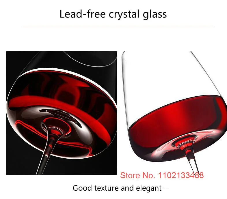 Collectible Red Wine Glass Handmade Artwork Clear Crystal Wineglass Cup Champagne Flute Big Belly Small Mouth Bordeaux Goblet