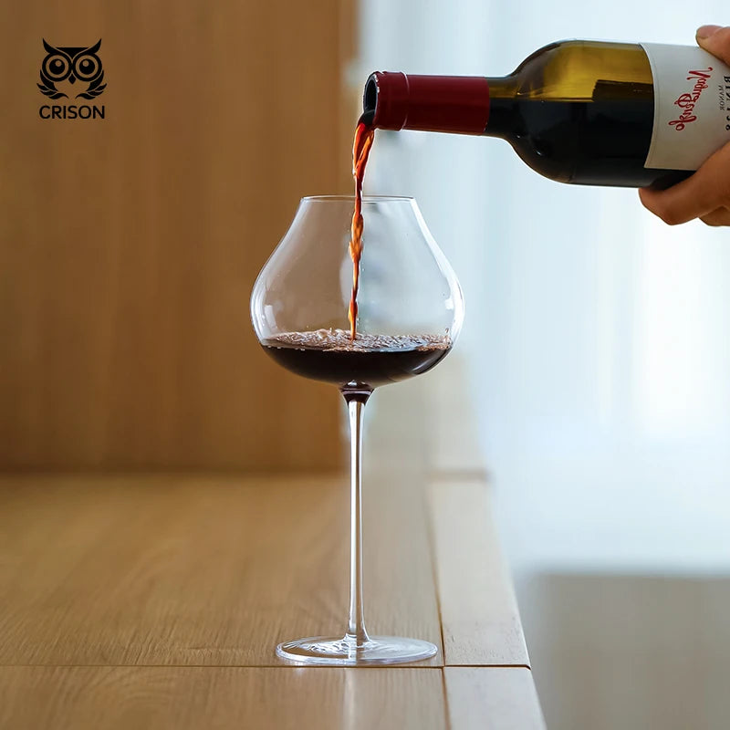 WG9201 CRISON France Upscale Burgundy Cup Crystal Handmade Extremely Thin Wine Glass Aroma Enlarge Goblet