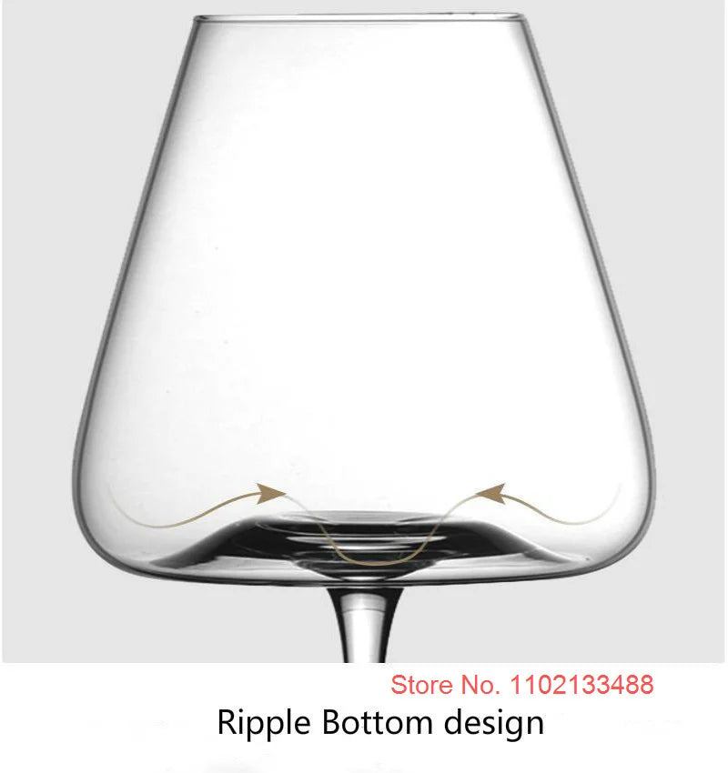 Collectible Red Wine Glass Handmade Artwork Clear Crystal Wineglass Cup Champagne Flute Big Belly Small Mouth Bordeaux Goblet