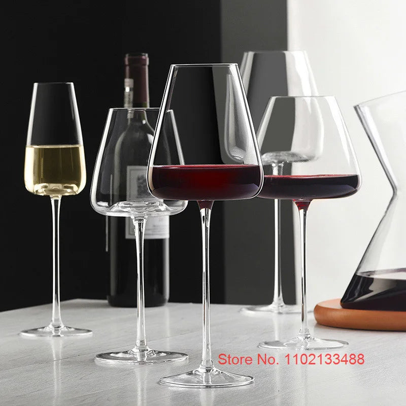 Collectible Red Wine Glass Handmade Artwork Clear Crystal Wineglass Cup Champagne Flute Big Belly Small Mouth Bordeaux Goblet