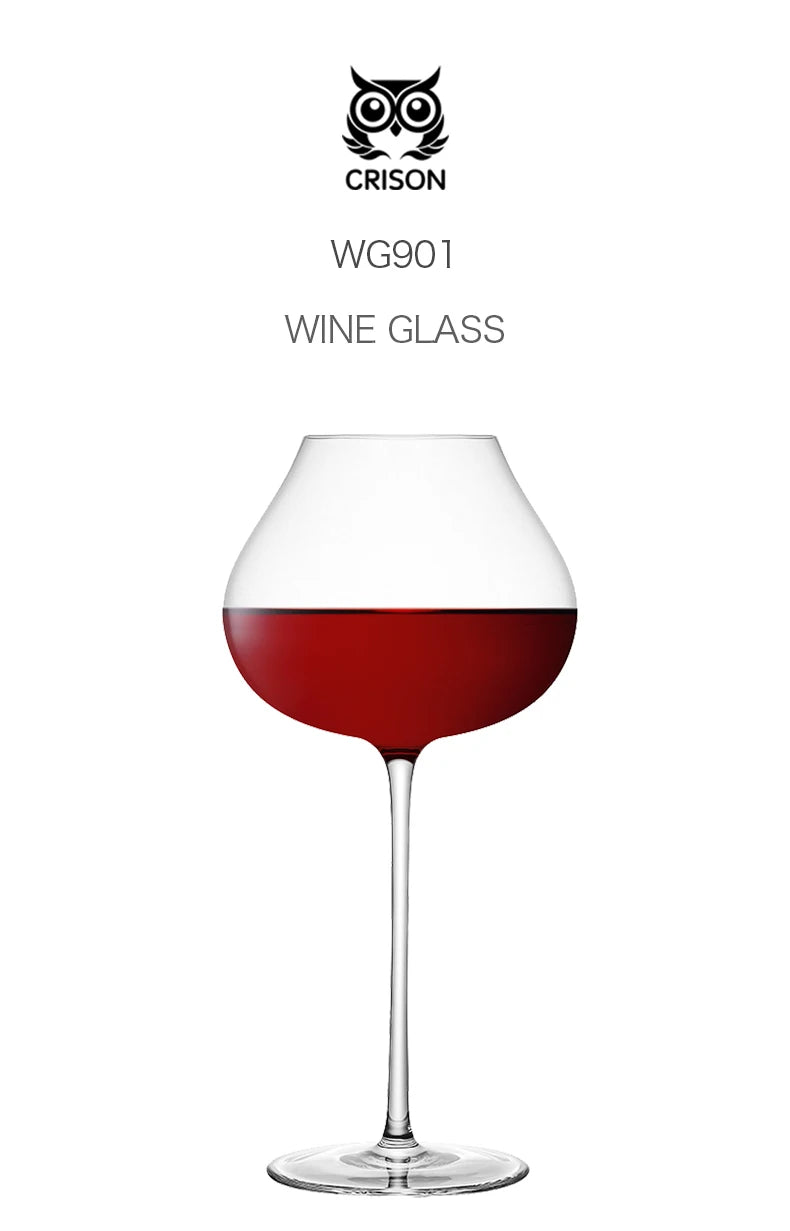 WG9201 CRISON France Upscale Burgundy Cup Crystal Handmade Extremely Thin Wine Glass Aroma Enlarge Goblet