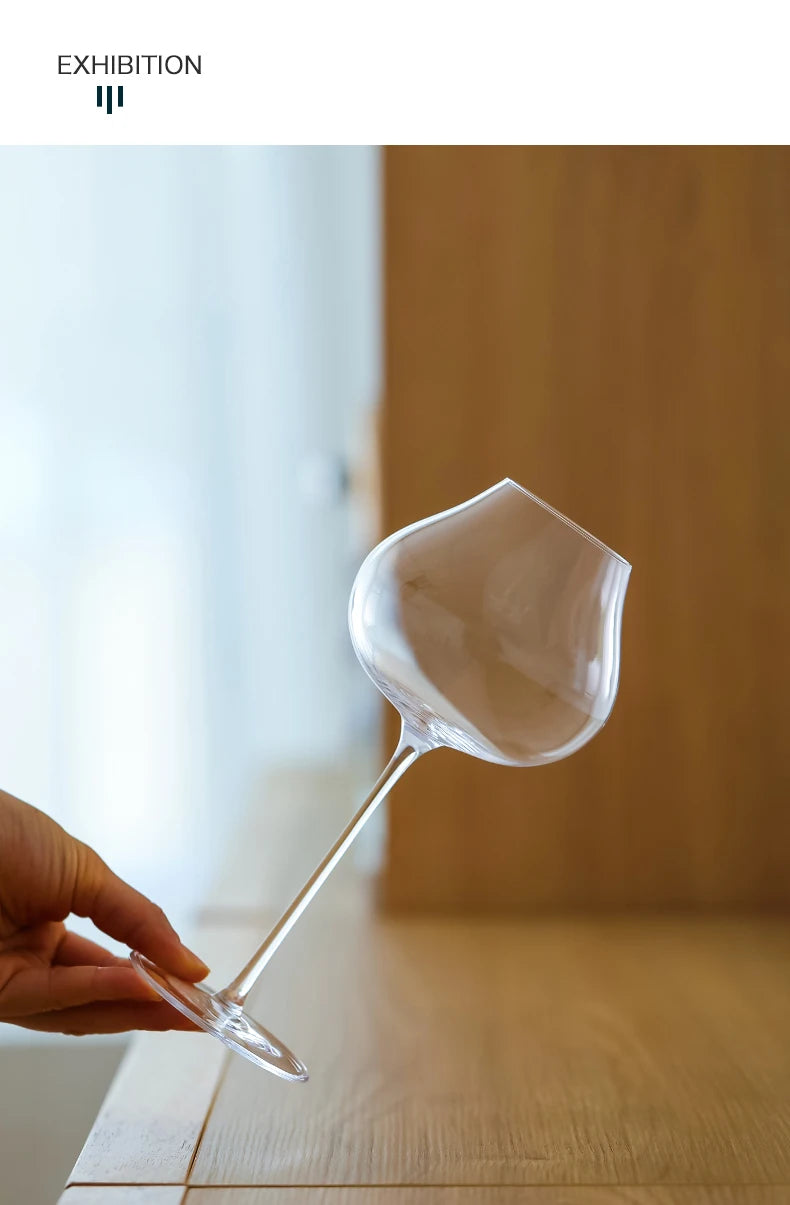 WG9201 CRISON France Upscale Burgundy Cup Crystal Handmade Extremely Thin Wine Glass Aroma Enlarge Goblet