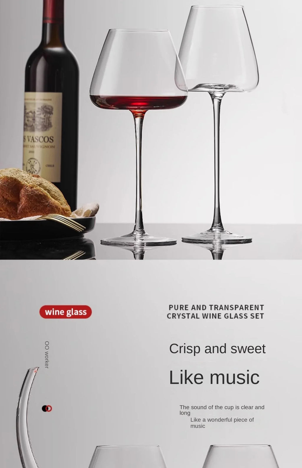 Large European Wine Glasses Burgundy Clear Red Wine Glasses High Value Crystal Glass Grape Champagne Glasses High Capacity