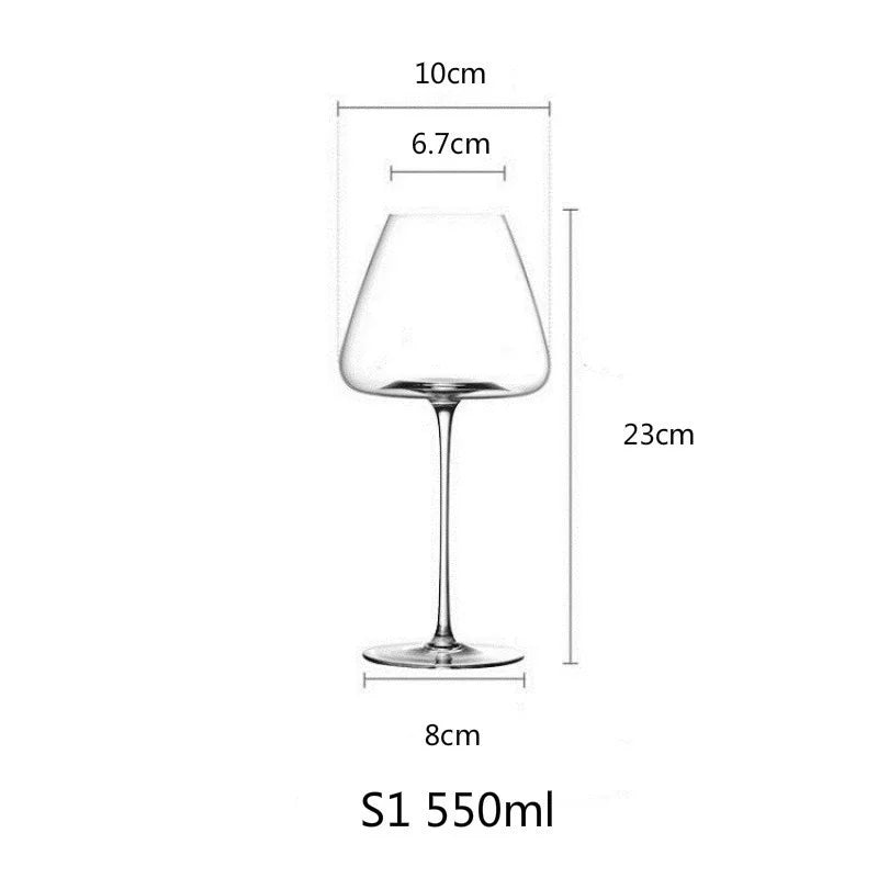 Collectible Red Wine Glass Handmade Artwork Clear Crystal Wineglass Cup Champagne Flute Big Belly Small Mouth Bordeaux Goblet