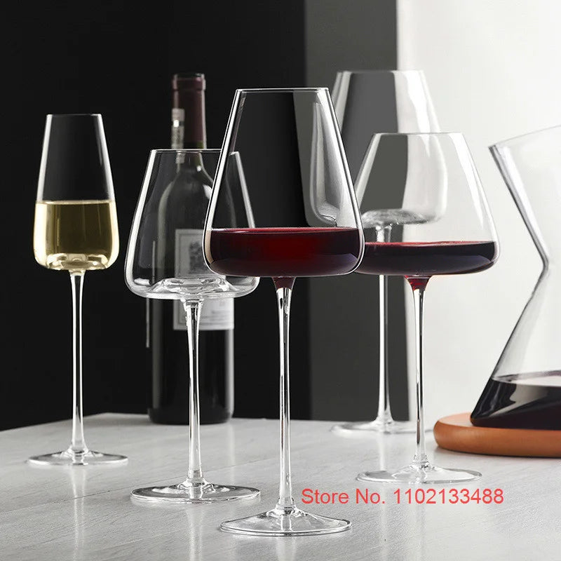 Collectible Red Wine Glass Handmade Artwork Clear Crystal Wineglass Cup Champagne Flute Big Belly Small Mouth Bordeaux Goblet